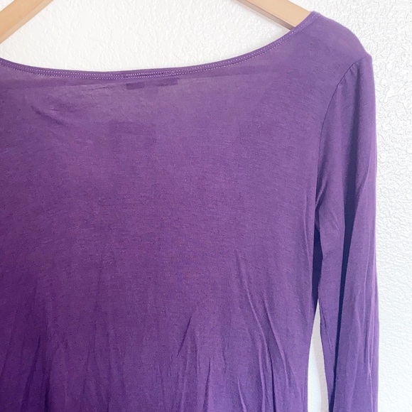 Lilac Deep Cowl Neck Purple Plum Long Sleeve Tunic - Picture 7 of 7